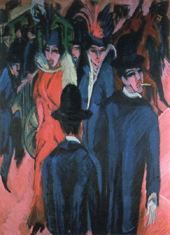 Ernst Ludwig Kirchner berlin street scene oil painting picture